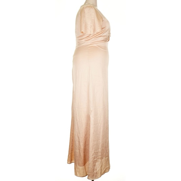 Show Me Your Mumu Weddings Rome Twist Gown Champagne Luxe Satin XXL NEW - Picture 5 of 9